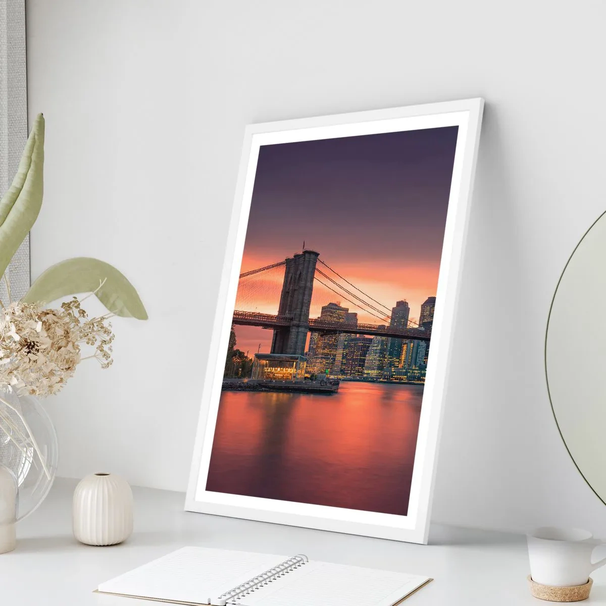 Plagát v bielom ráme - Ponorené do ľaliového ticha - 50x70 cm