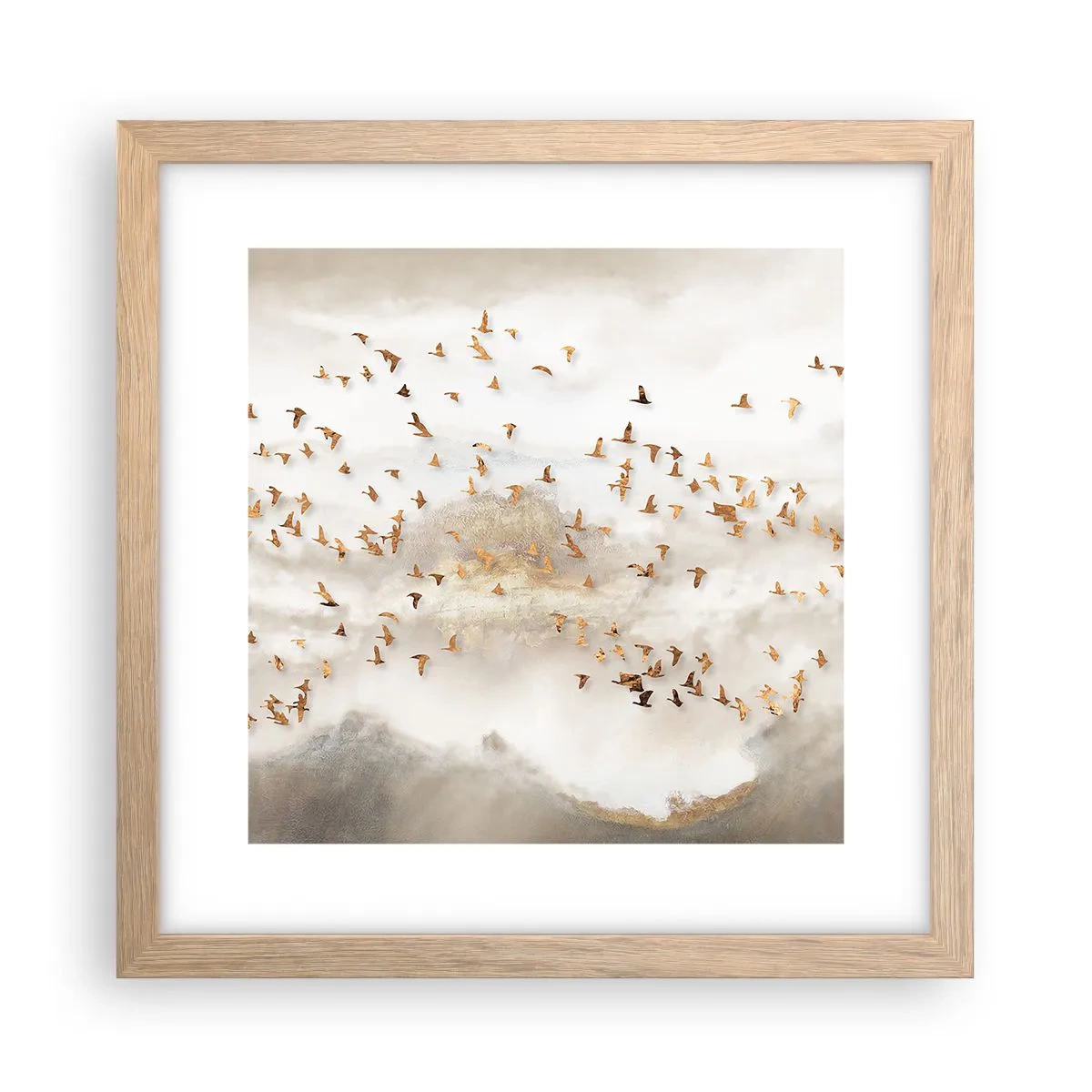 Plagát v ráme zo svetlého duba - Už je čas... - 30x30 cm