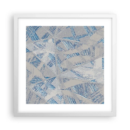 Plagát v bielom ráme - V šedo-modrom labyrinte - 40x40 cm