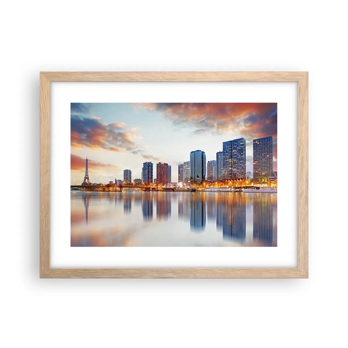 Plagát v ráme zo svetlého duba - Monumentálny pokoj Paríža - 40x30 cm