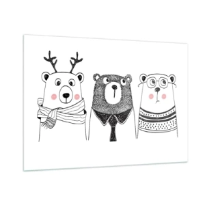 Obraz na skle - Medveď, medvedík a macko - 100x70 cm