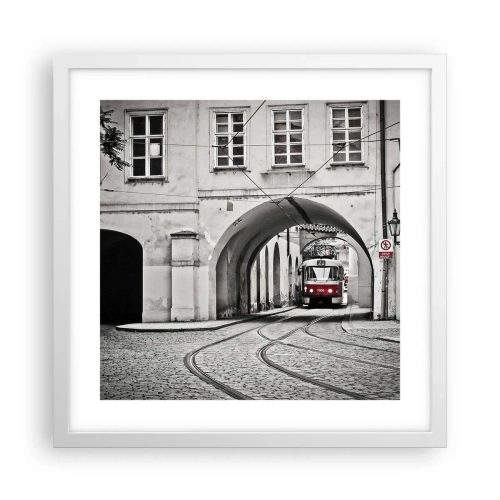 Plagát v bielom ráme - Mestským labyrintom - 40x40 cm