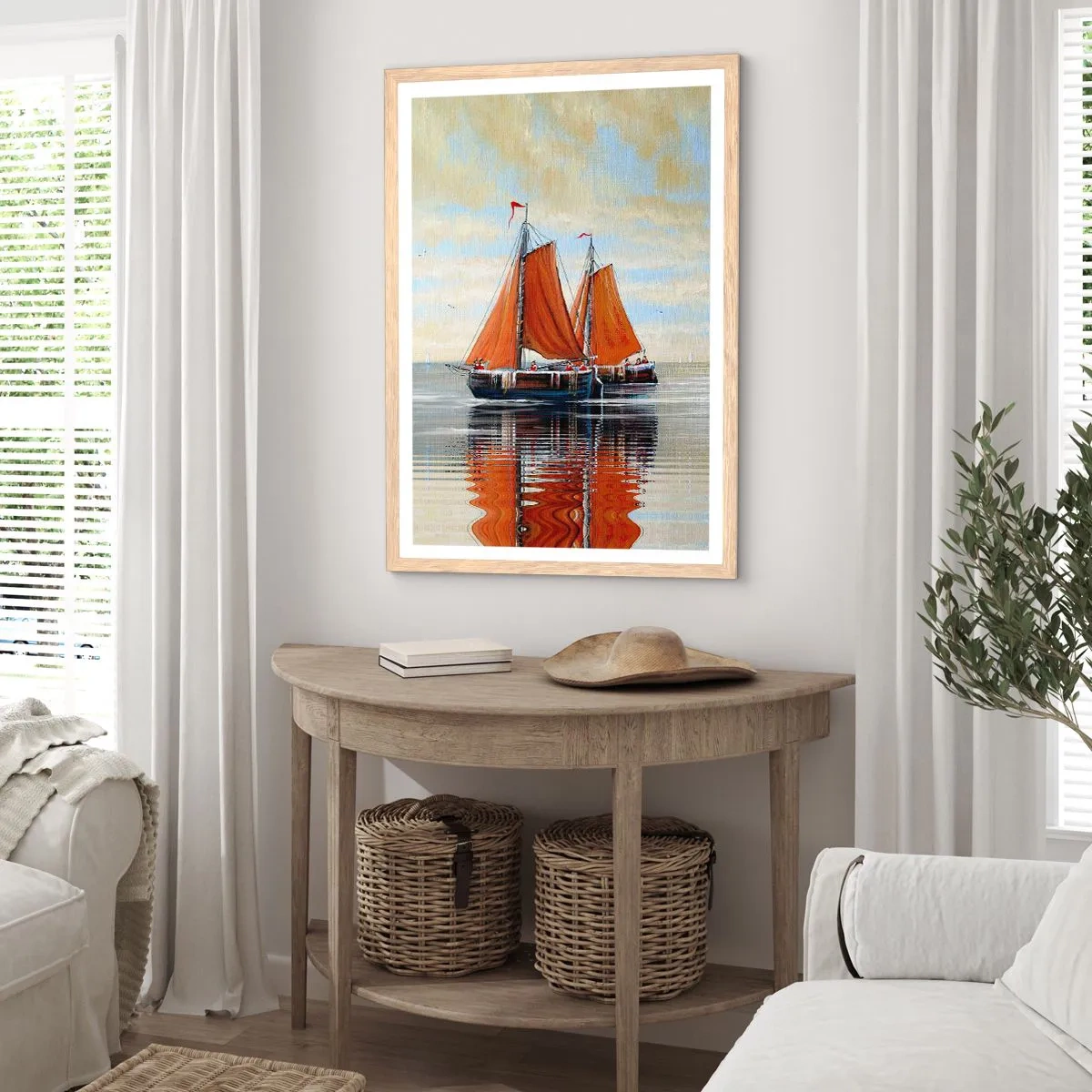 Plagát v ráme zo svetlého duba - Pluj, námorník… - 40x50 cm