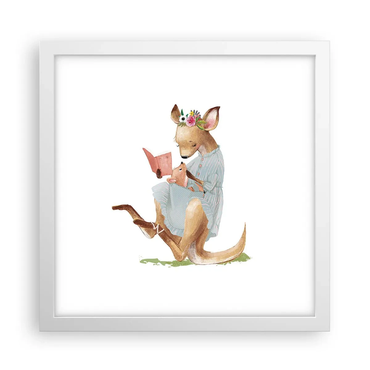 Plagát v bielom ráme - Prečítaj mi, mama - 30x30 cm