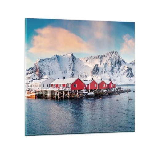 Obraz na skle - Severné útočisko - 60x60 cm