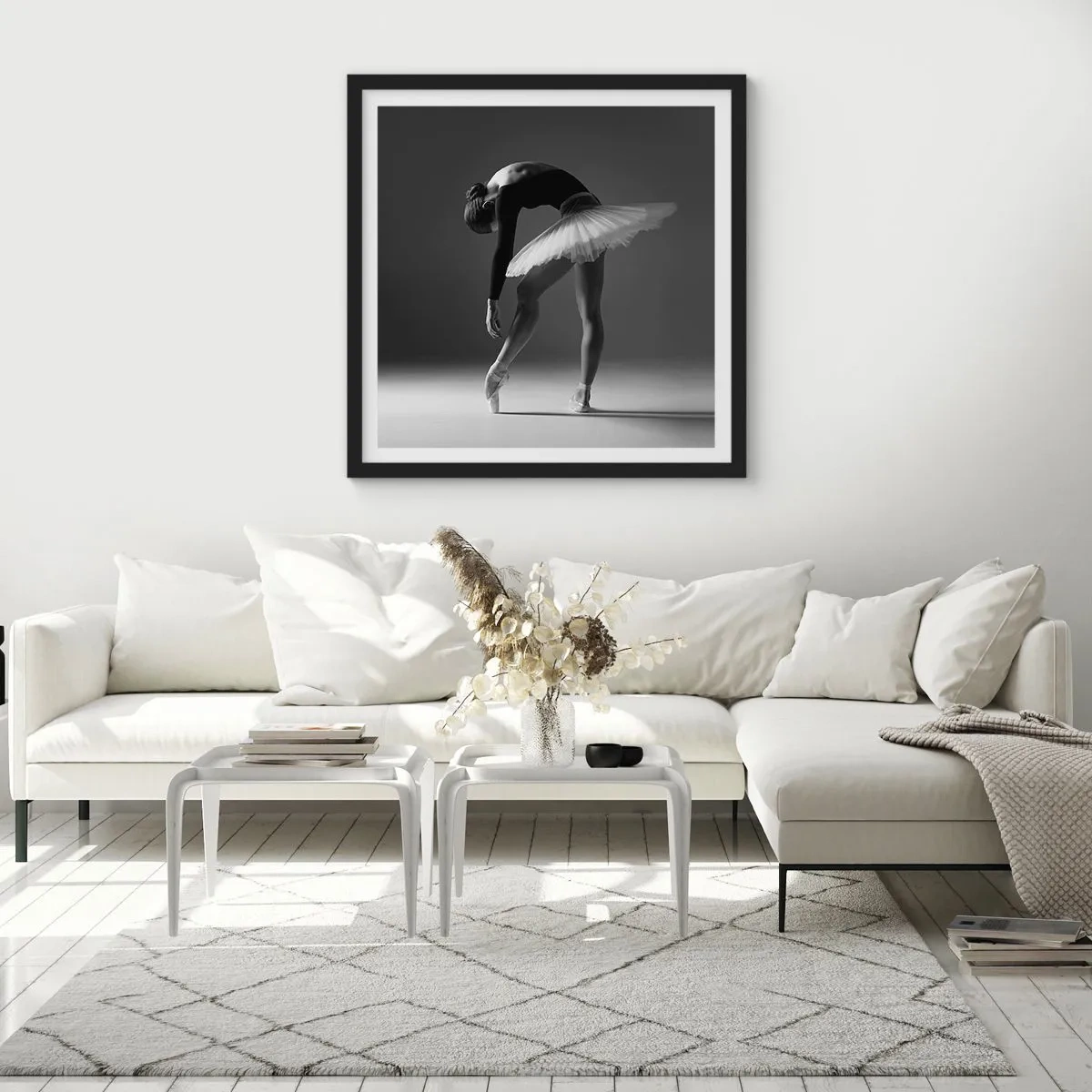 Plagát v čiernom ráme - Bella ballerina - 50x50 cm
