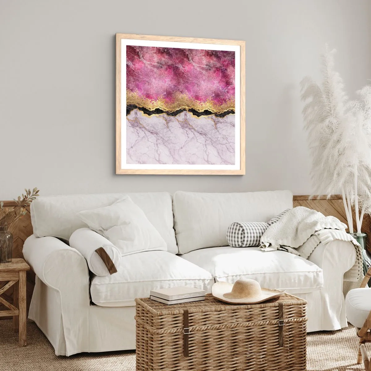 Plagát v ráme zo svetlého duba - Na hranici - 50x50 cm