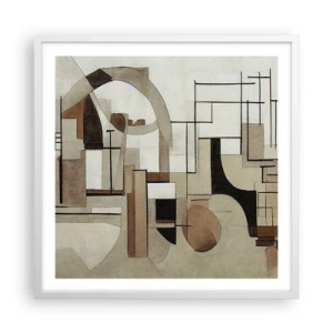 Plagát v bielom ráme - Mestská krajina 2.0 - 60x60 cm