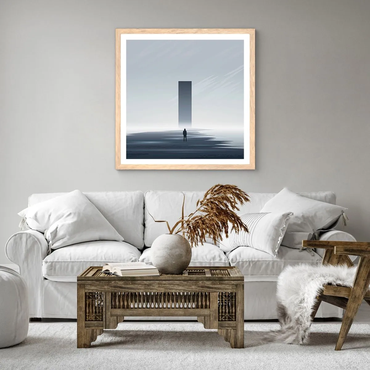 Plagát v ráme zo svetlého duba - Príležitosť alebo hrozba? - 60x60 cm