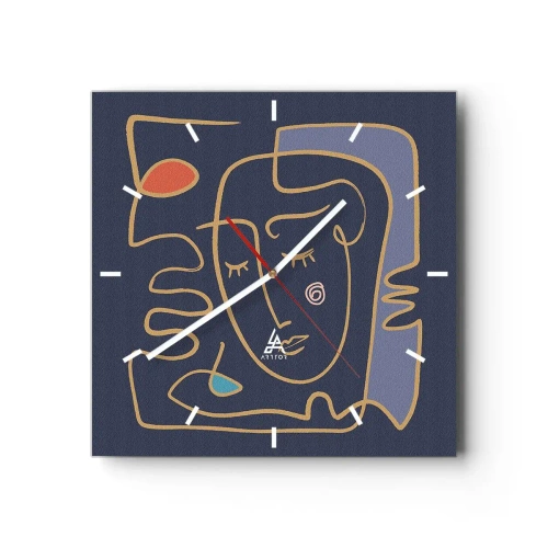 Nástenné hodiny - V zádumčivosti - 40x40 cm