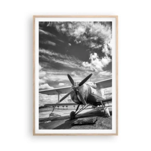 Plagát v ráme zo svetlého duba - Nemôžem sa toho dočkať! - 70x100 cm