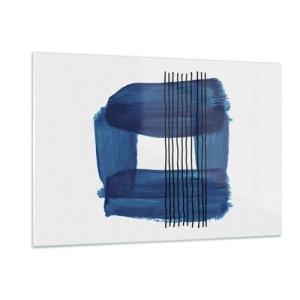 Obraz na skle - Modročierna kompozícia - 120x80 cm