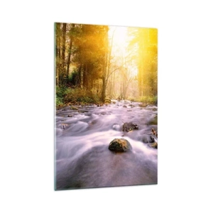 Obraz na skle - Malachit v strieborno-zlatej podobe - 80x120 cm