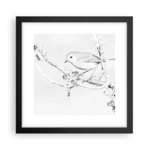 Plagát v čiernom ráme - Zimné ráno - 30x30 cm