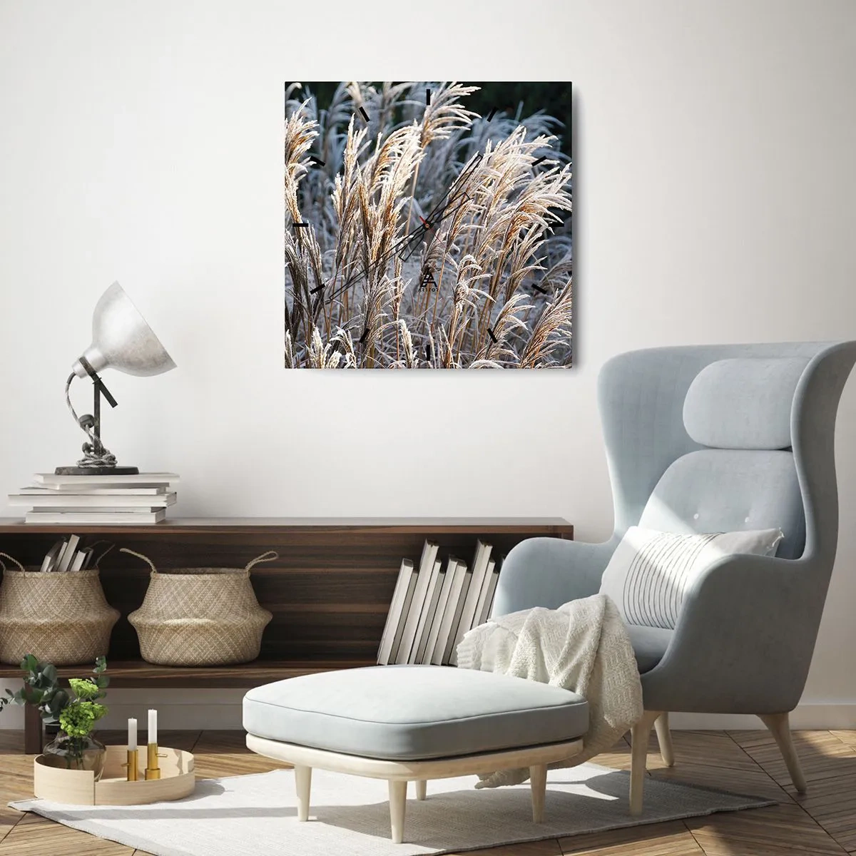 Nástenné hodiny - Mrazom pokryté - 40x40 cm