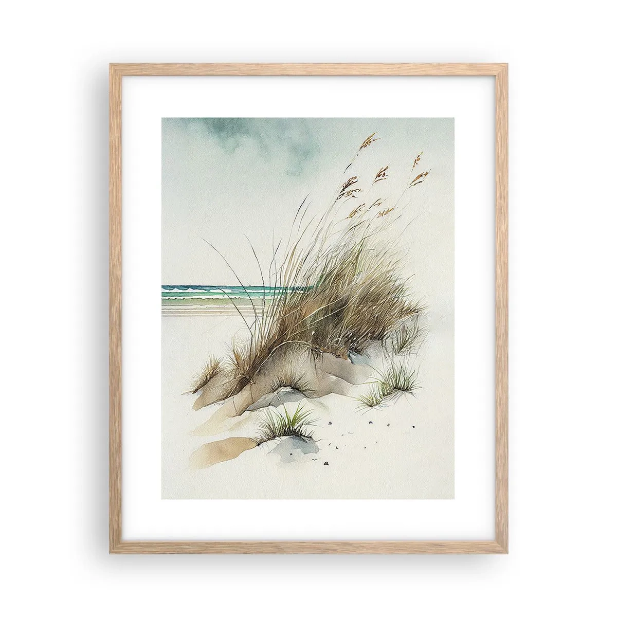 Plagát v ráme zo svetlého duba - Zahalené v piesku - 40x50 cm