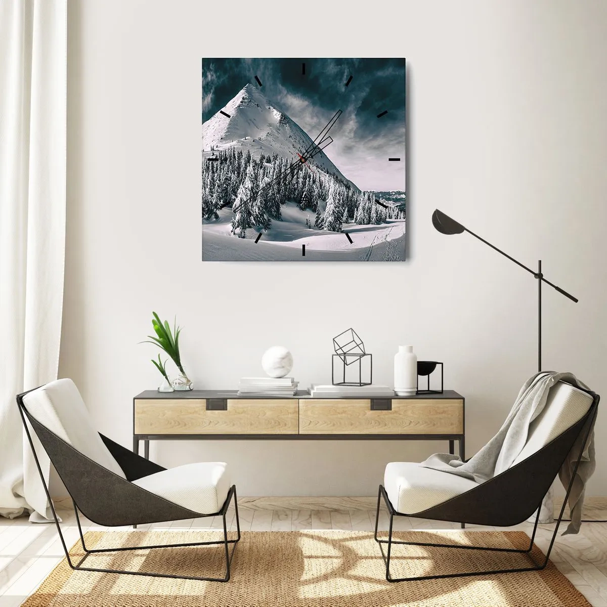 Nástenné hodiny - Krajina snehu a ľadu - 40x40 cm