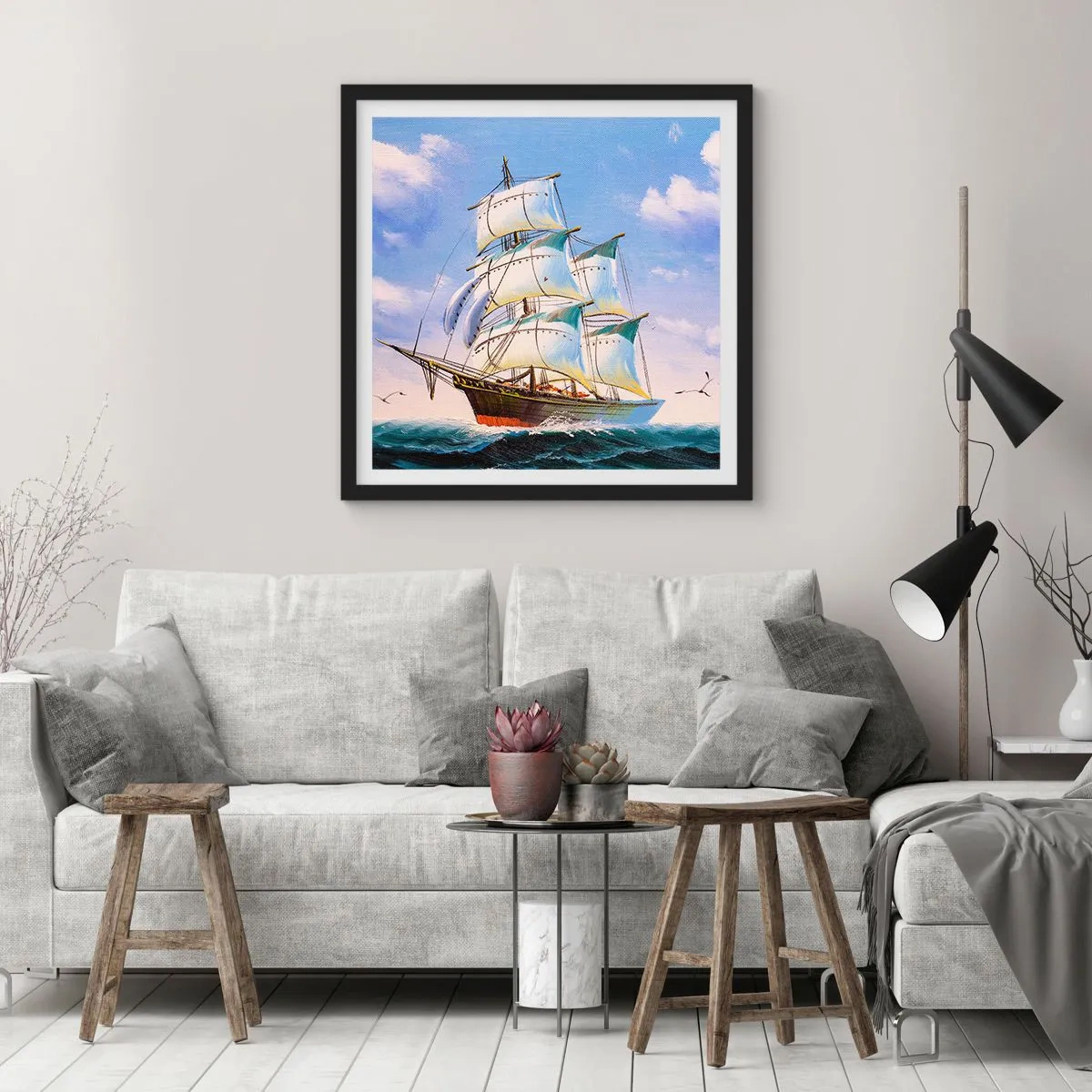 Plagát v čiernom ráme - Hrdo s vetrom - 60x60 cm