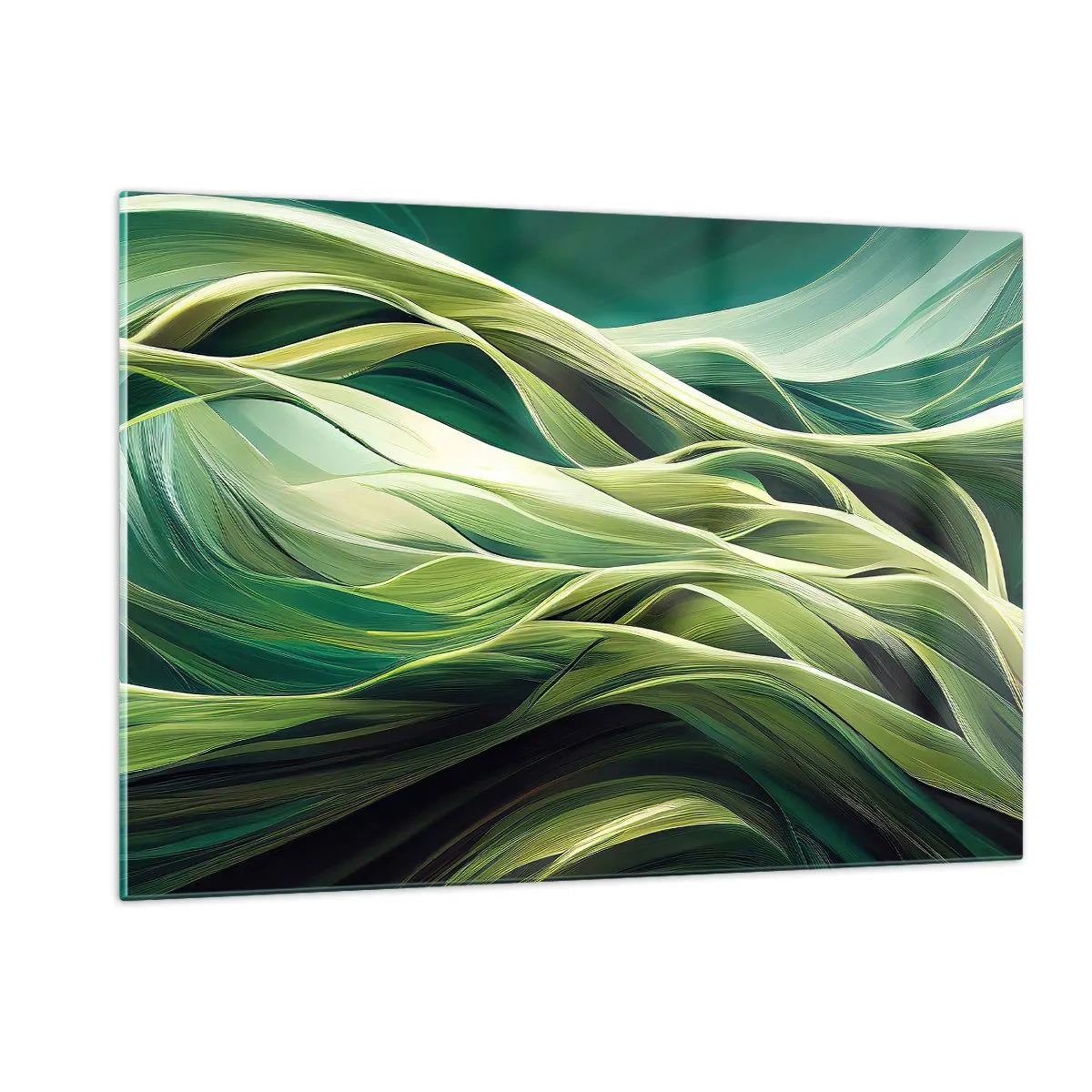 Obraz na skle - Abstraktná hra na zelenú - 120x80 cm