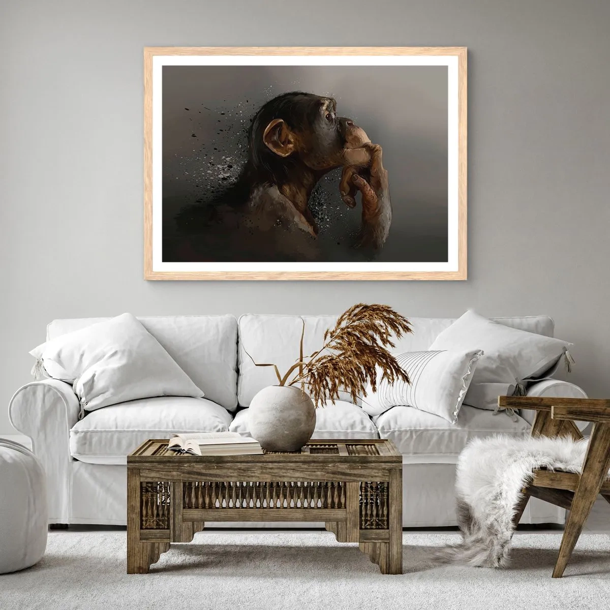Plagát v ráme zo svetlého duba - Určite mysliteľ - 40x30 cm