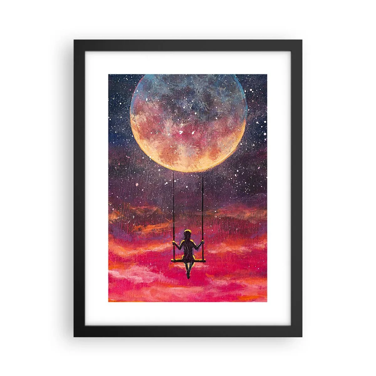 Plagát v čiernom ráme - Stavať si vzdušné zámky - 30x40 cm