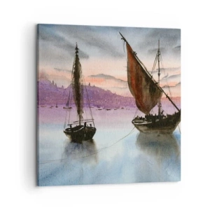 Obraz na plátne - Večer v prístave - 60x60 cm