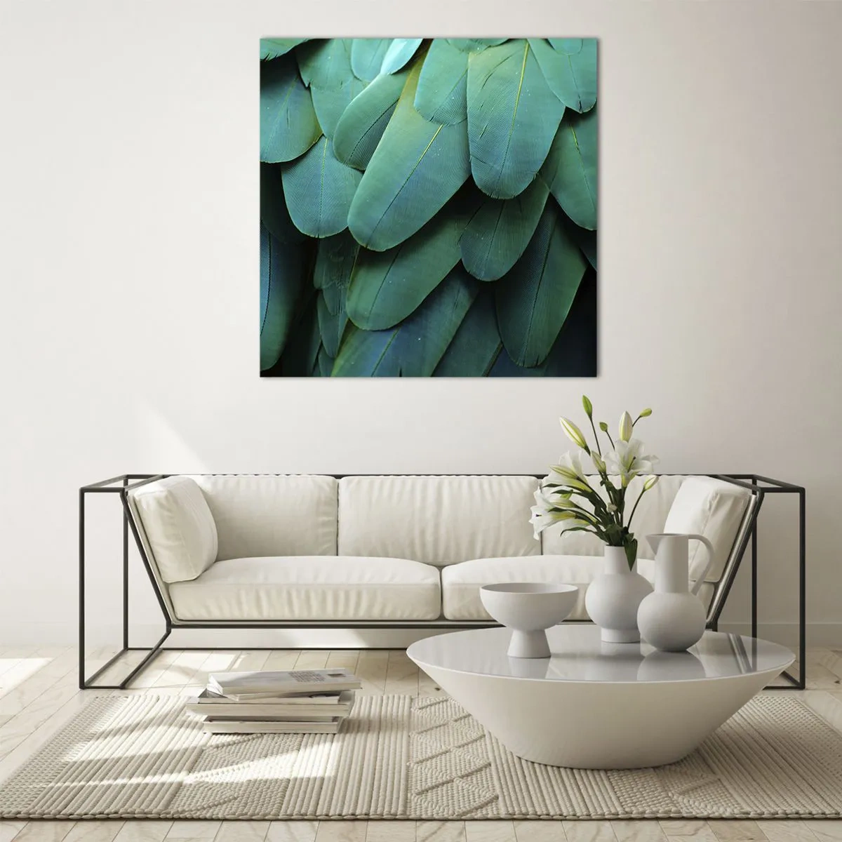 Obraz na skle - Presnosť papagájovej povahy - 60x60 cm