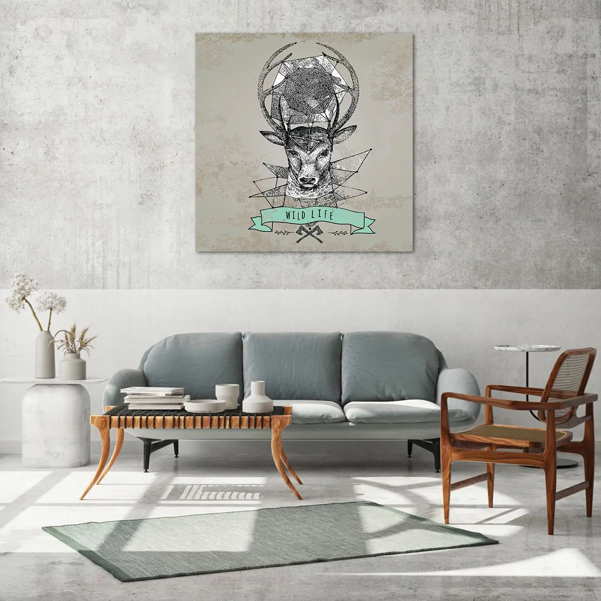 Obraz na skle - Videnie sv. Huberta - 40x40 cm