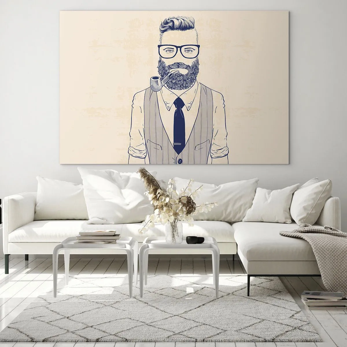 Obraz na skle - Veselý, mužský a módny - 120x80 cm