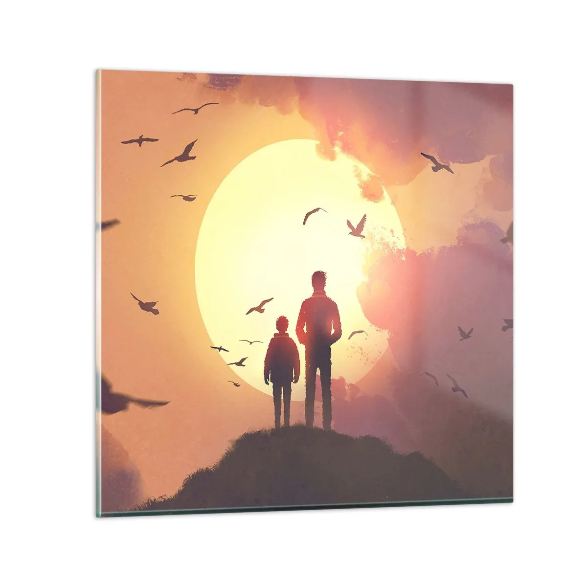 Obraz na skle - So slnkom tvári v tvár - 50x50 cm