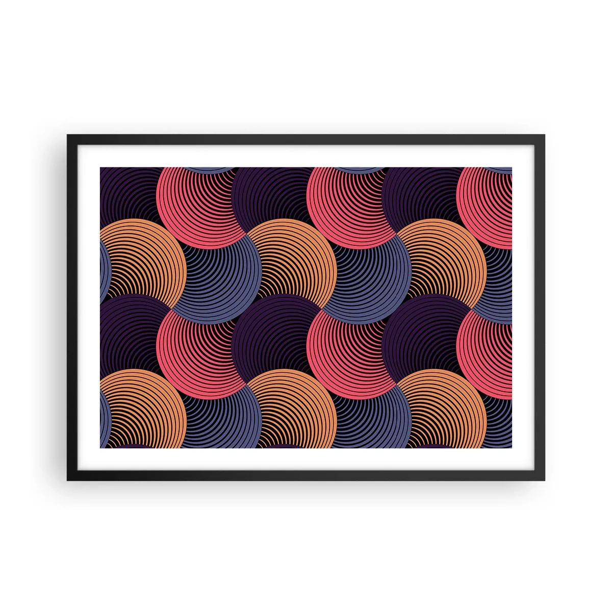 Plagát v čiernom ráme - V kruhovom rytme - 70x50 cm