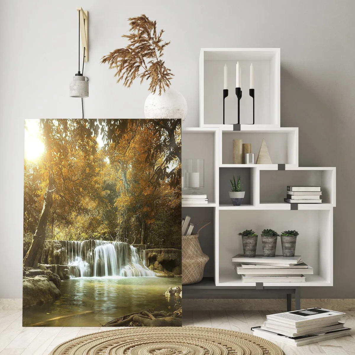 Obraz na skle - Parkový vodopád - 50x70 cm