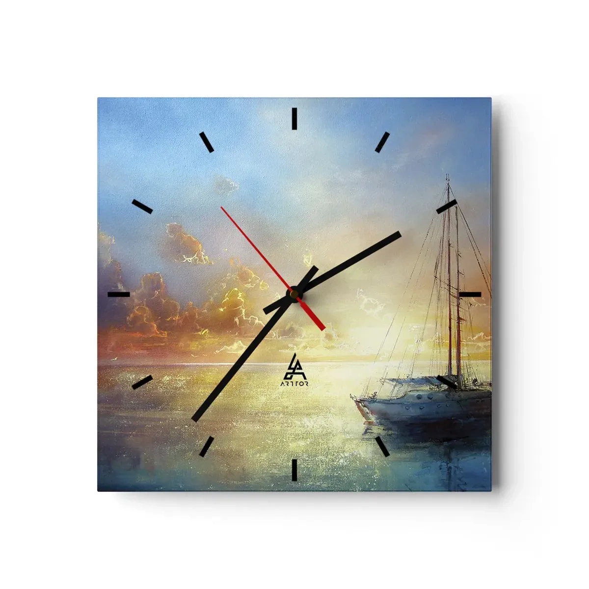 Nástenné hodiny - V zlatom zálive - 30x30 cm