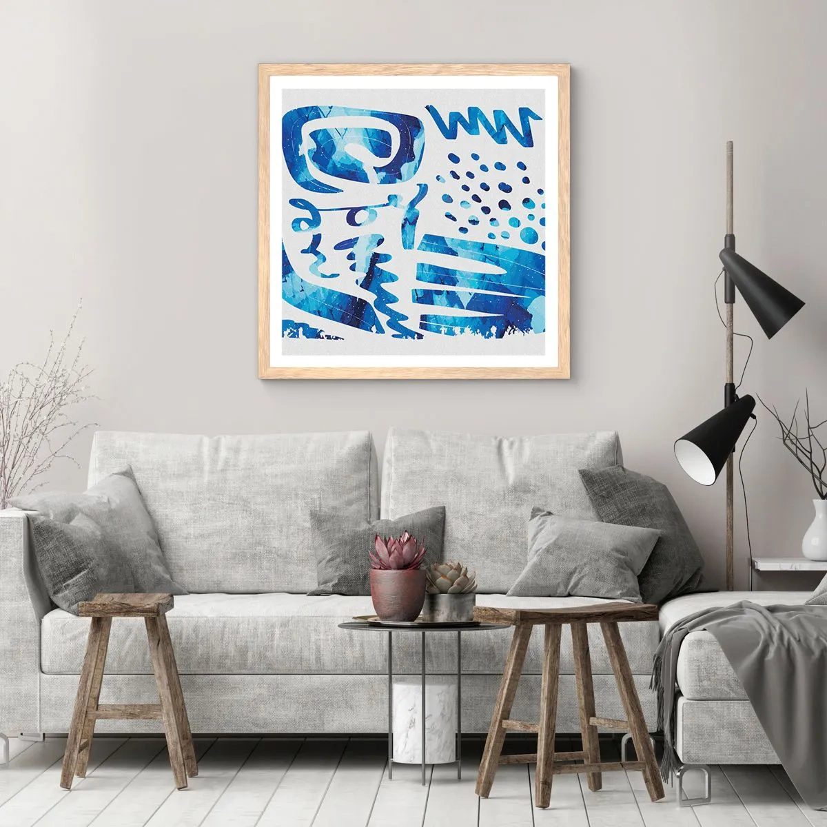 Plagát v ráme zo svetlého duba - Späť ku koreňom - 50x50 cm