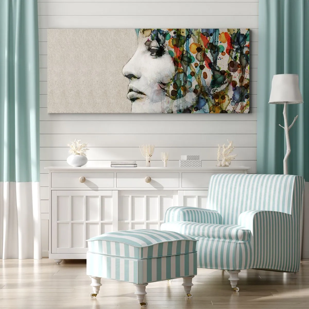 Obraz na plátne - Vynorila sa zo šedej - 140x50 cm