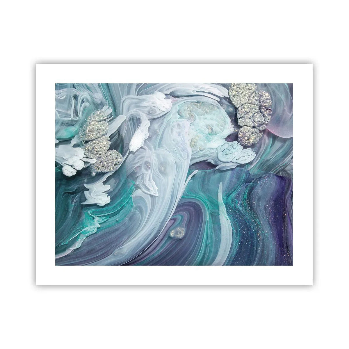 Plagát - Prúdy modrej - 50x40 cm