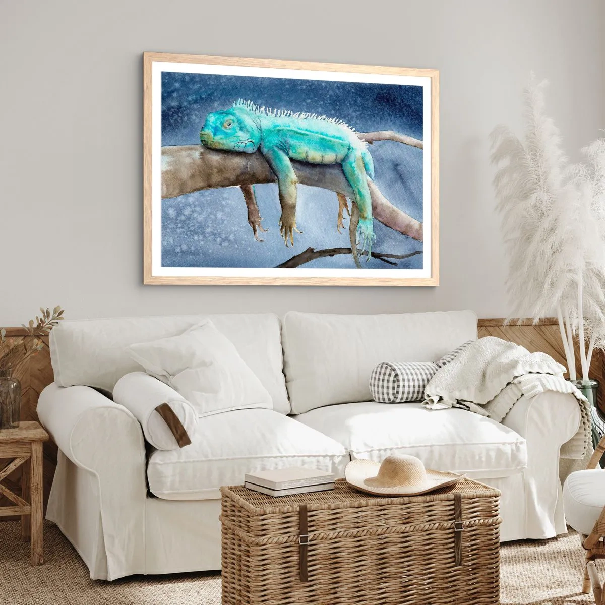 Plagát v ráme zo svetlého duba - Je fajn! - 50x40 cm
