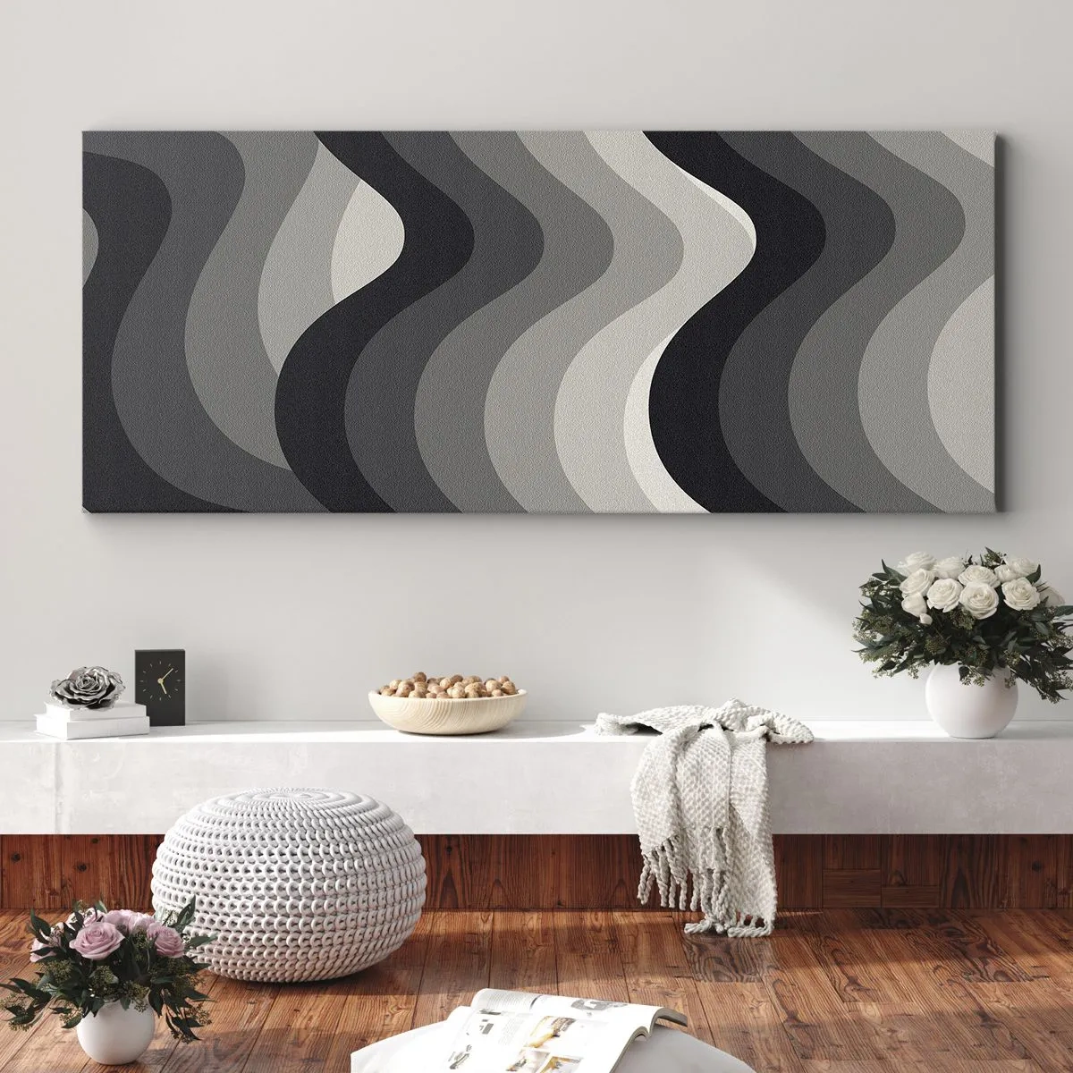 Obraz na plátne - Vlna za vlnou - 100x40 cm