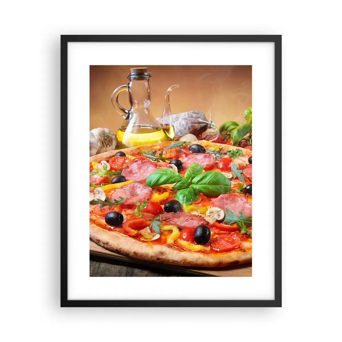 Plagát v čiernom ráme - So skutočne talianskou chuťou - 40x50 cm