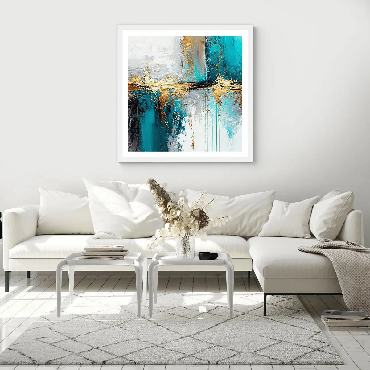 Plagát v bielom ráme - Všetko plynie - 30x30 cm