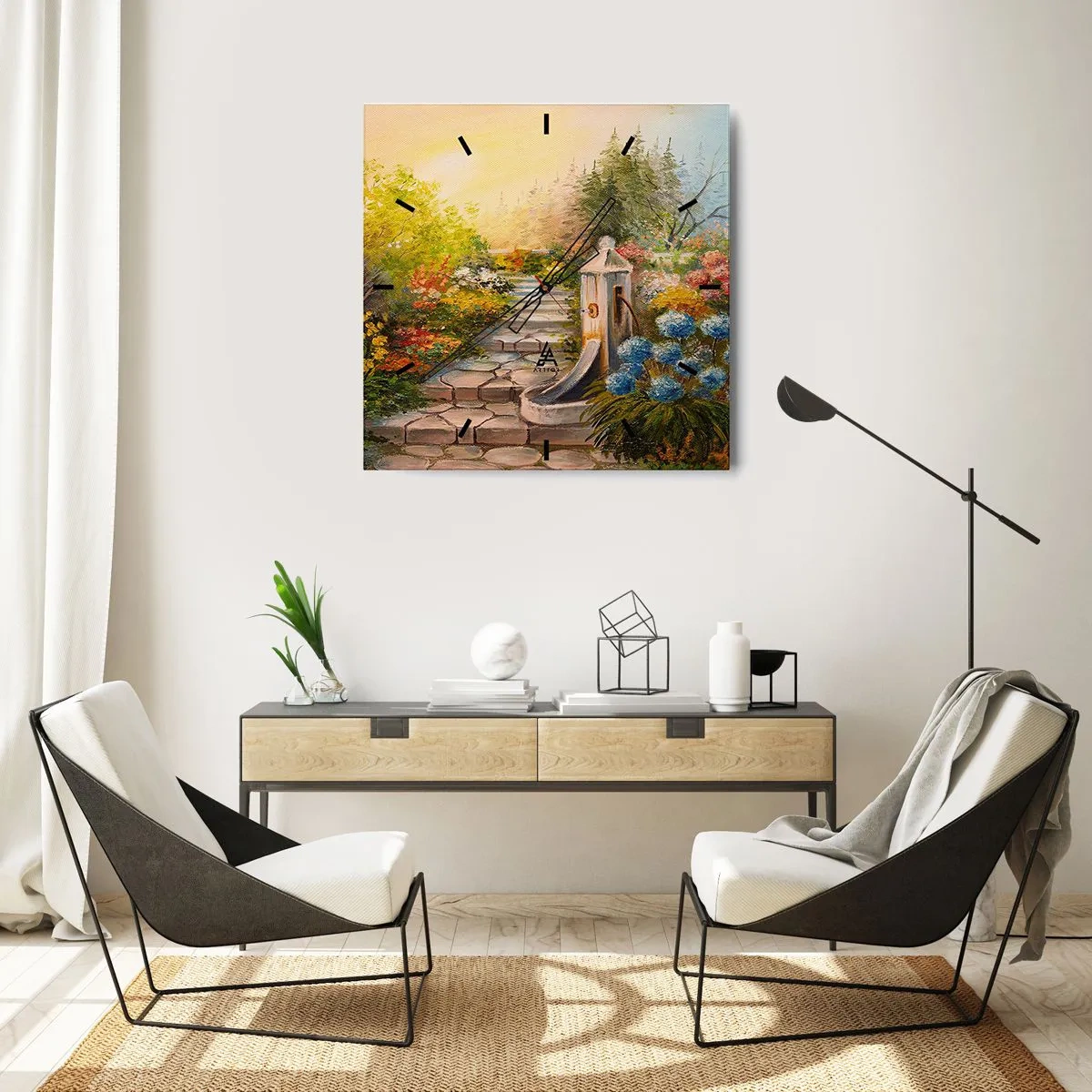 Nástenné hodiny - V plnom rozkvete - 30x30 cm