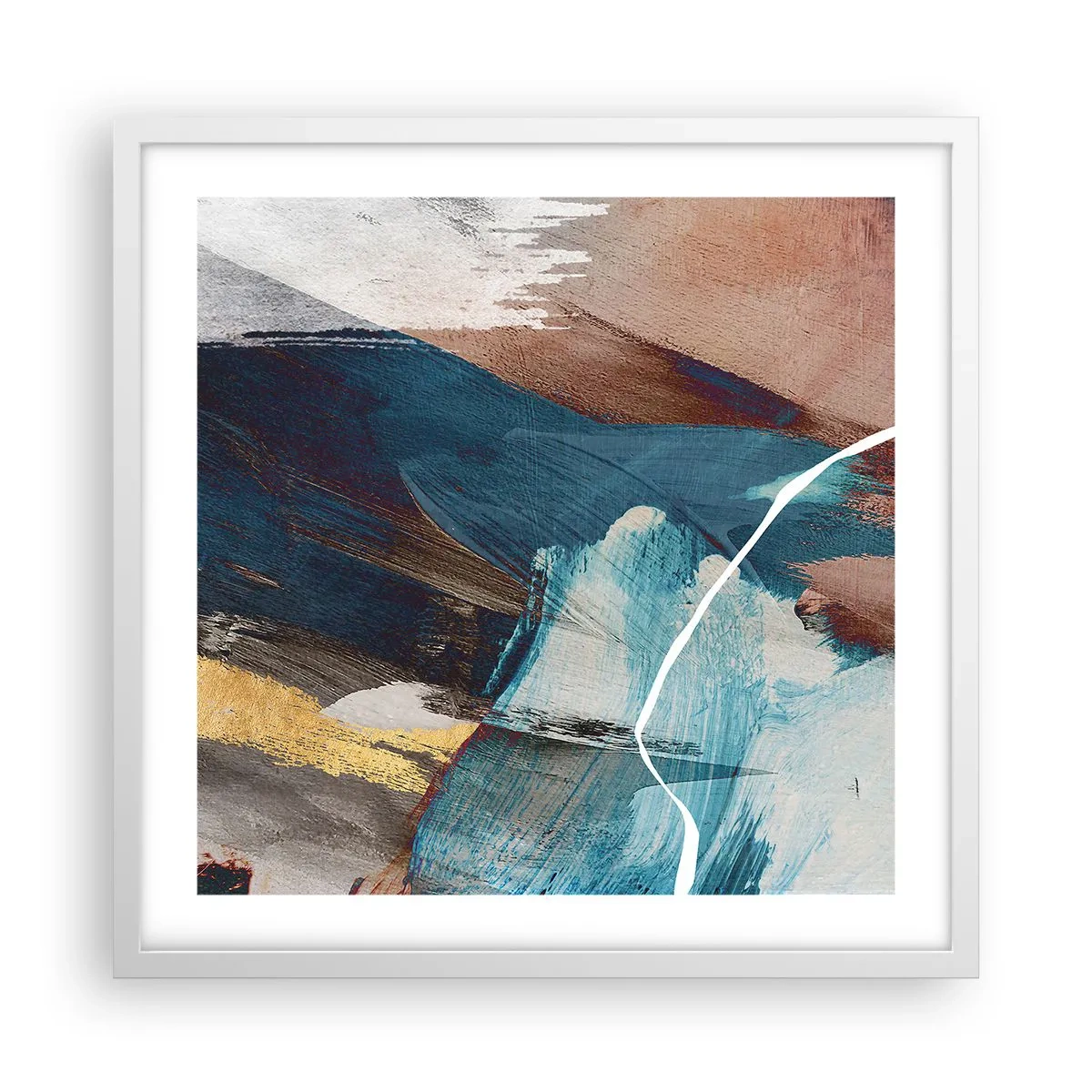 Plagát v bielom ráme - Na plno a s energiou - 50x50 cm