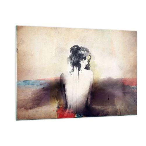 Obraz na skle - Jemné línie, oválne tvary - 120x80 cm