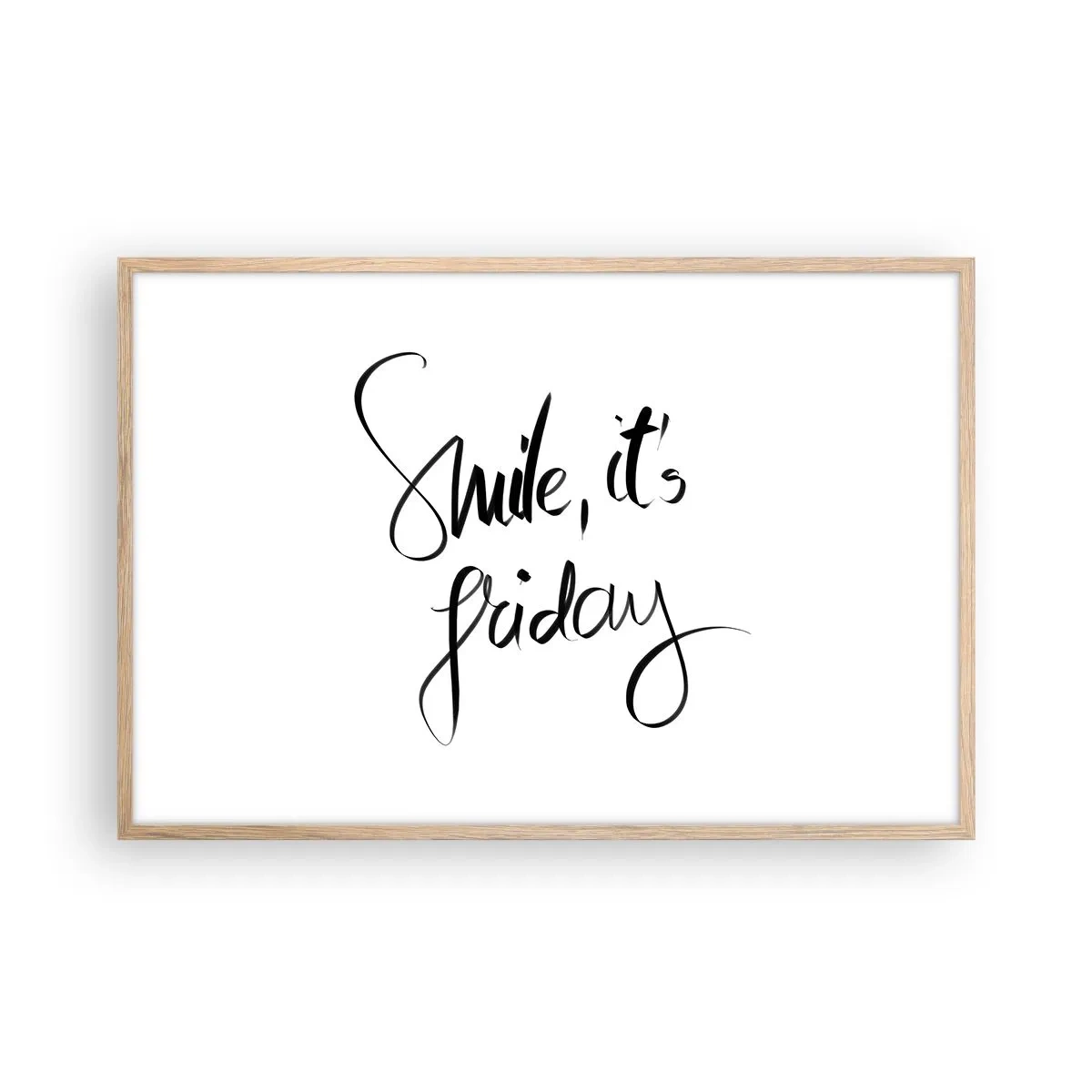 Plagát v ráme zo svetlého duba - Naozajstná radosť - 91x61 cm