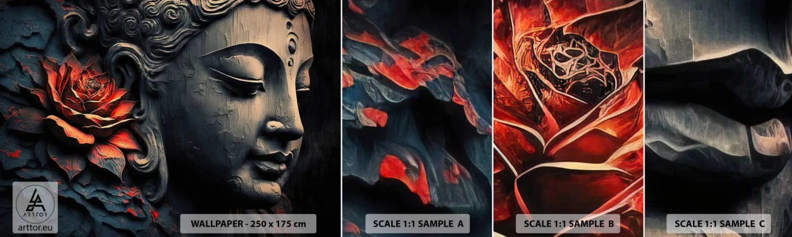 Vzorka Fototapeta Standard Eco - V súlade so svetom - Budha, India, Meditácia - 100x30 cm