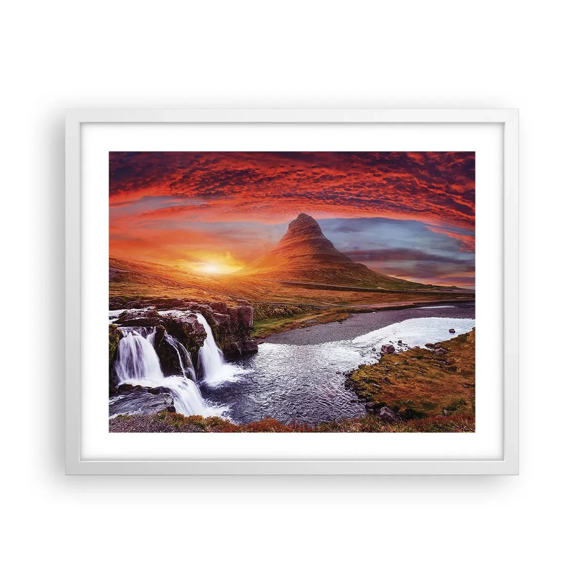 Plagát v bielom ráme - Pohľad na Stredozem - 50x40 cm