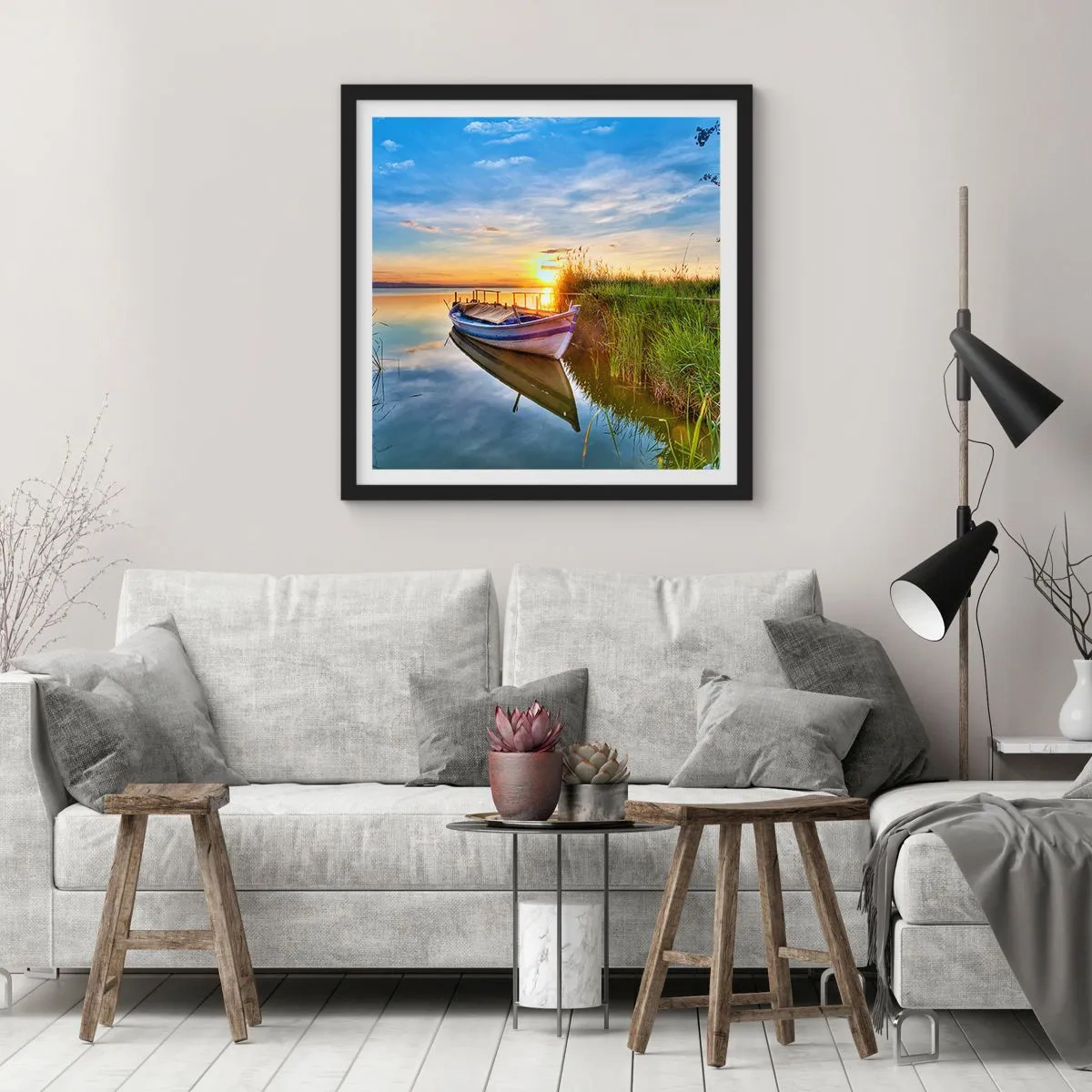 Plagát v čiernom ráme - Zátoka splnených snov - 60x60 cm