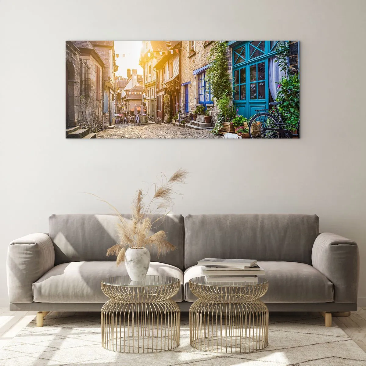 Obraz na skle - Biely duch mestečka - 100x40 cm