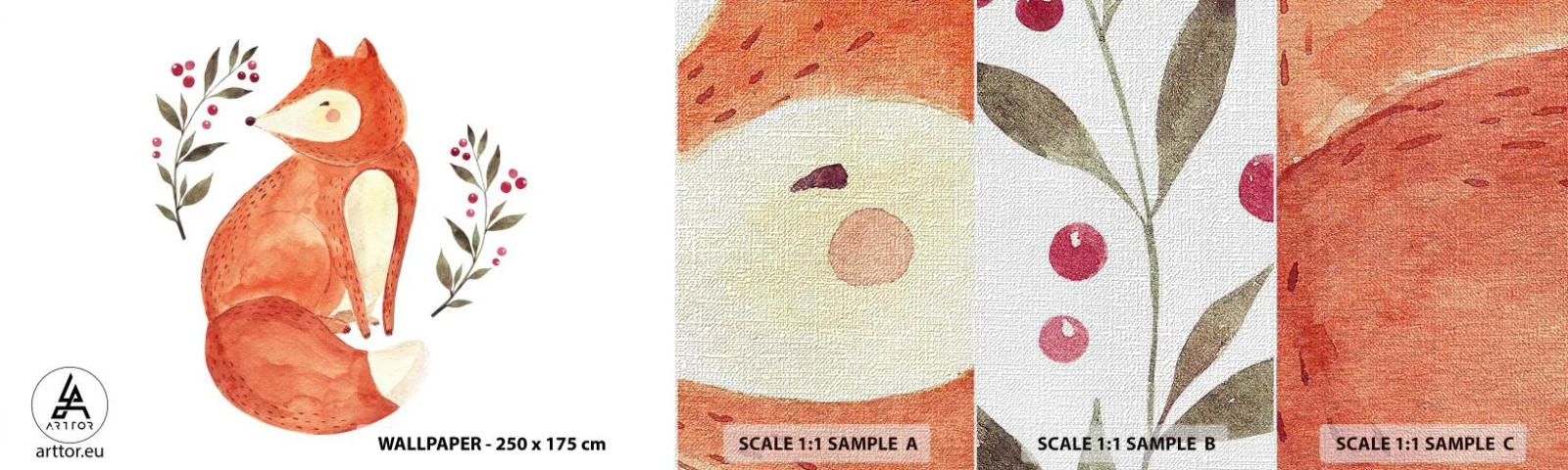 Vzorka fototapety Premium Canvas - Malý hrdzavec - Pre deti, Fox, Rozprávka - 100x30 cm