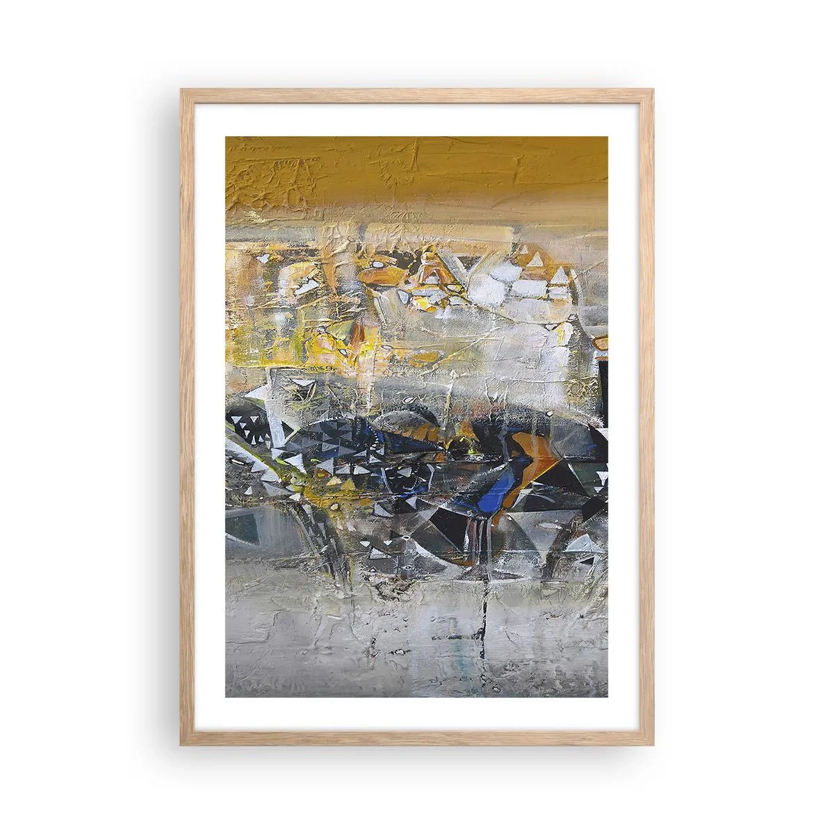 Plagát v ráme zo svetlého duba - Všetko sa podarí - 50x70 cm